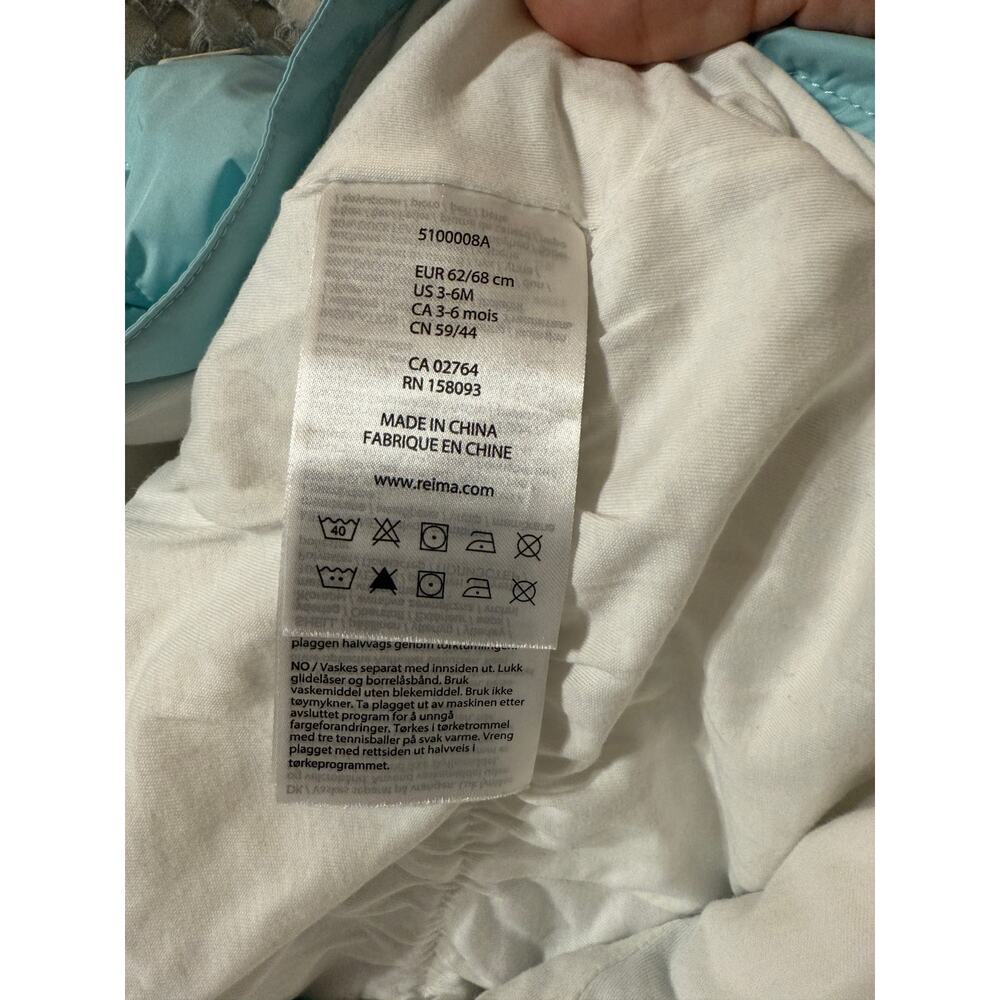 NWOT Reima Tikkanen SZ 3-6 Months Honeycomb Baby Down Snowsuit Sleeping Bag Blue - Picture 9 of 9